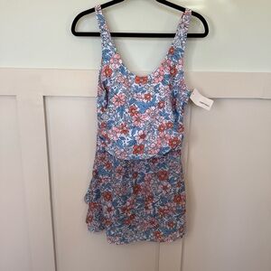 Floral Swim Dress Women’s Plus Size 1x Feminine Modest  Dainty Beach Vacation